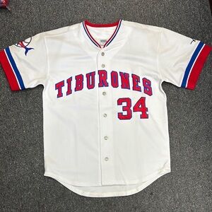 Tiburones Men's Baseball Jersey - White and Red